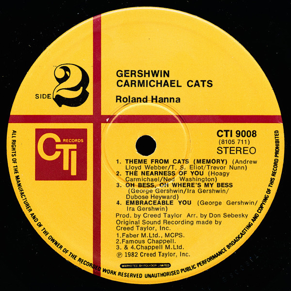 Roland Hanna - Gershwin Carmichael Cats (LP, Album, Gat)