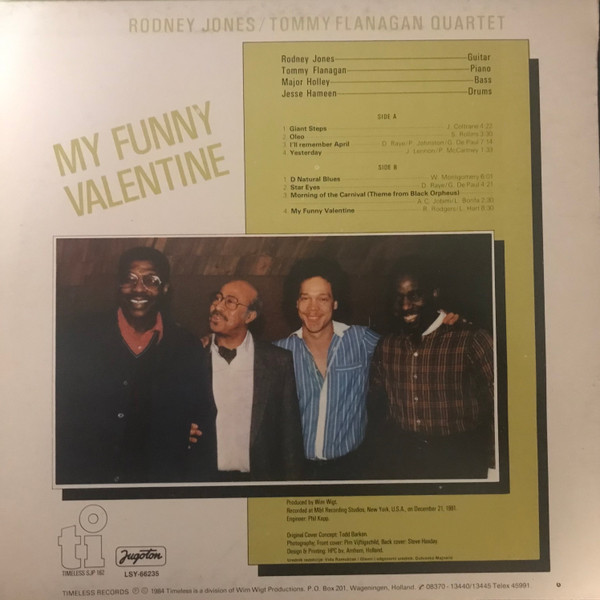 Rodney Jones / Tommy Flanagan Quartet* - My Funny Valentine (LP, Album, RE)