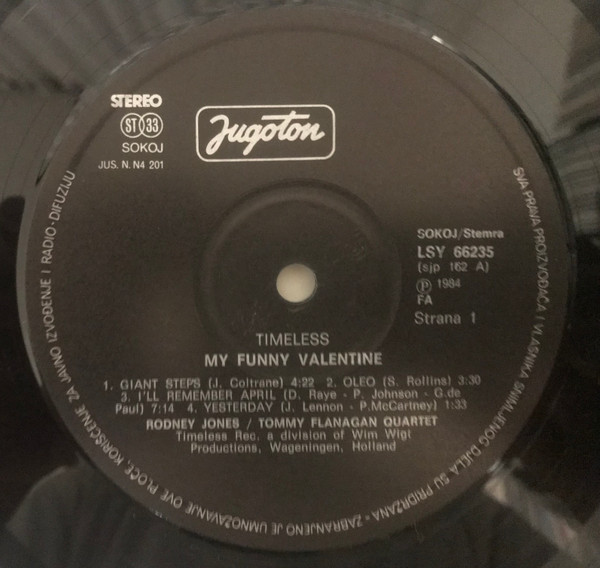 Rodney Jones / Tommy Flanagan Quartet* - My Funny Valentine (LP, Album, RE)