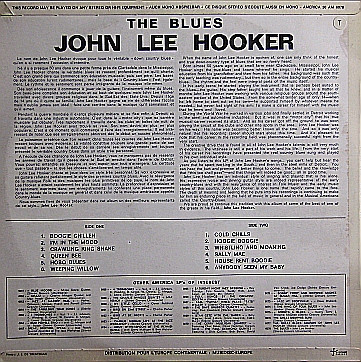 John Lee Hooker - The Blues (LP, Comp)