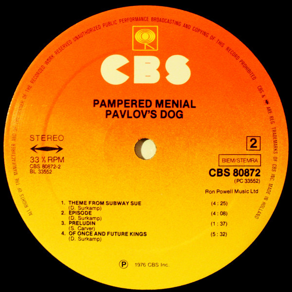 Pavlov's Dog - Pampered Menial (LP, Album, Gat)