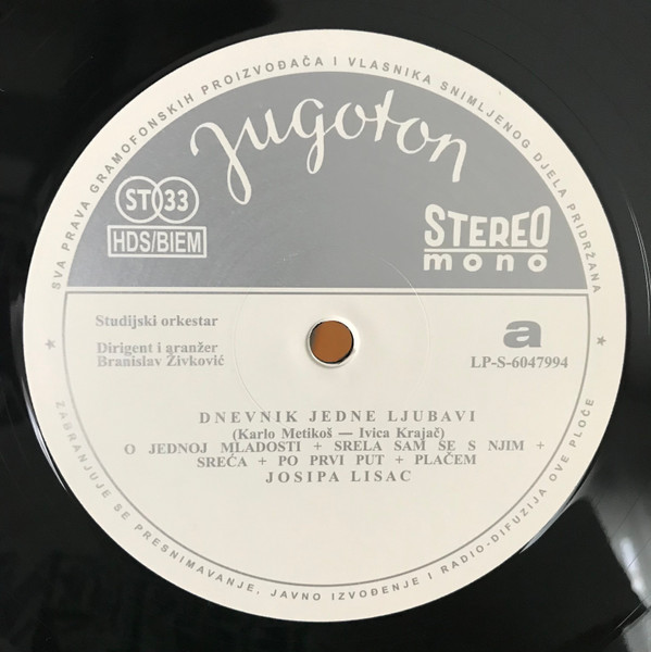 Josipa Lisac - Dnevnik Jedne Ljubavi (LP, Album, RE, RP, Gat)
