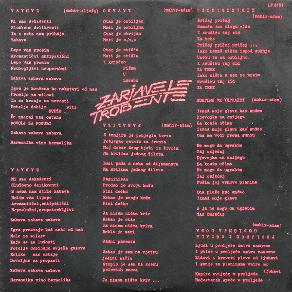 Kongres - Zarjavele Trobente (LP, Album)