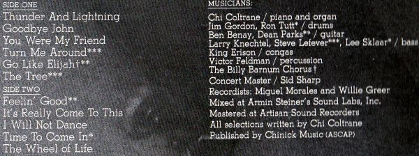 Chi Coltrane - Chi Coltrane (LP, Album)