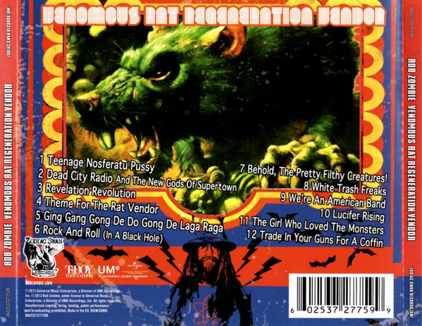 Rob Zombie - Venomous Rat Regeneration Vendor (CD, Album, RE)