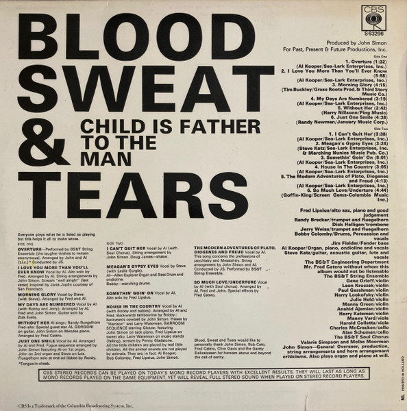 Blood, Sweat And Tears - Child Is Father To The Man (LP, Album, RE)