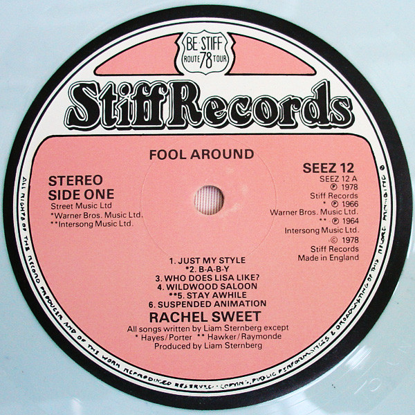 Rachel Sweet - Fool Around (LP, Album, Whi)