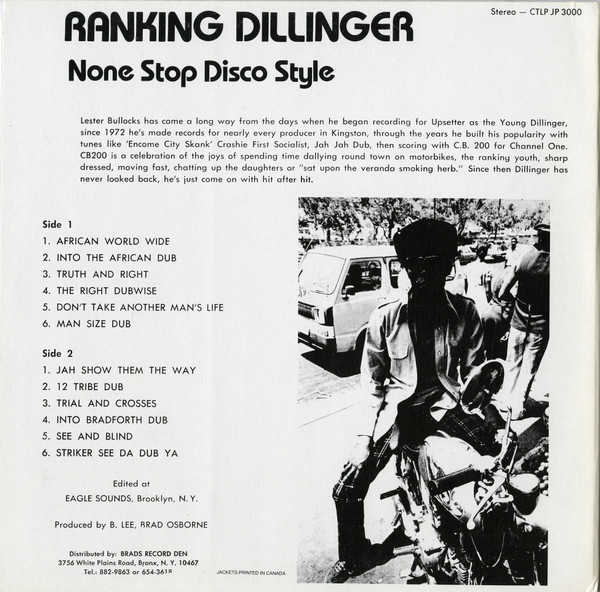 Ranking Dillinger* - None Stop Disco Style (LP, Album, RP)
