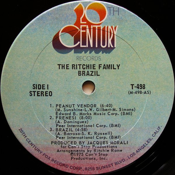 The Ritchie Family - Brazil (LP, Album, P/Mixed)