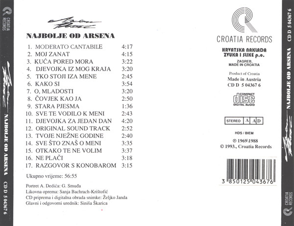 Arsen DediÄ‡ - Najbolje Od Arsena (CD, Comp, RE)