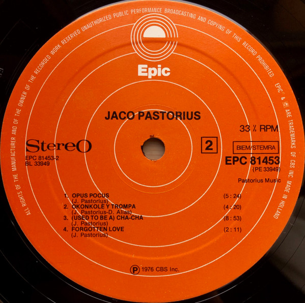 Jaco Pastorius - Jaco Pastorius (LP, Album)