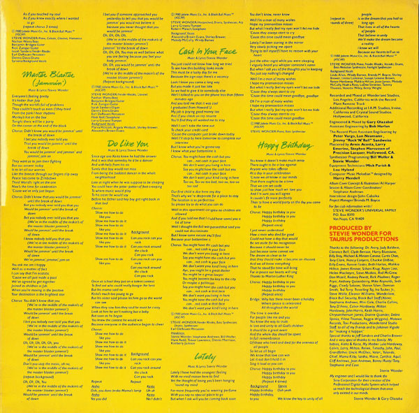 Stevie Wonder - Hotter Than July (LP, Album, Gat)