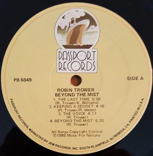 Robin Trower - Beyond The Mist (LP, Album, Hub)