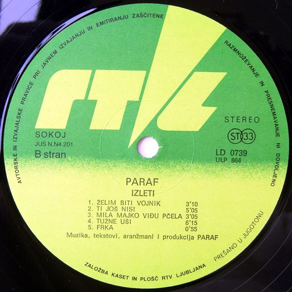 Paraf - Izleti (LP, Album)