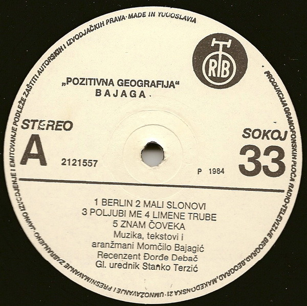Bajaga* - Pozitivna Geografija (LP, Album)