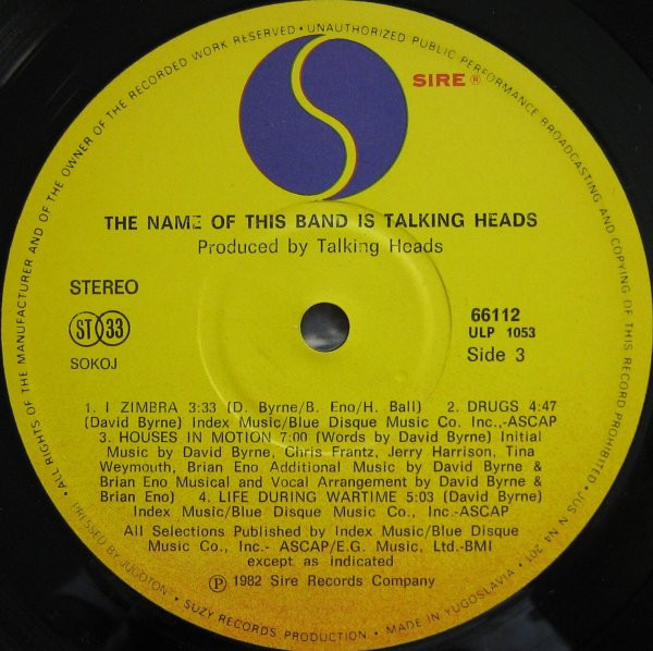 Talking Heads - The Name Of This Band Is Talking Heads (2xLP, Album)
