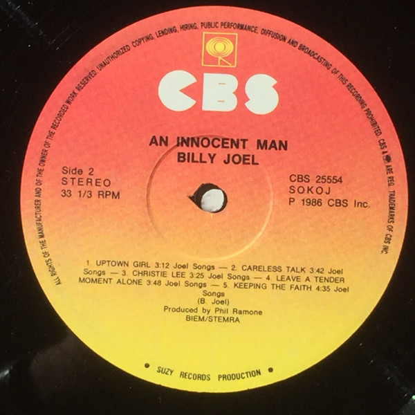 Billy Joel - An Innocent Man (LP, Album, RE)