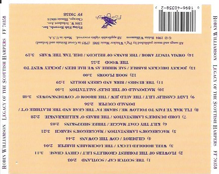 Robin Williamson - Legacy Of The Scottish Harpers (CD, Album, RE)