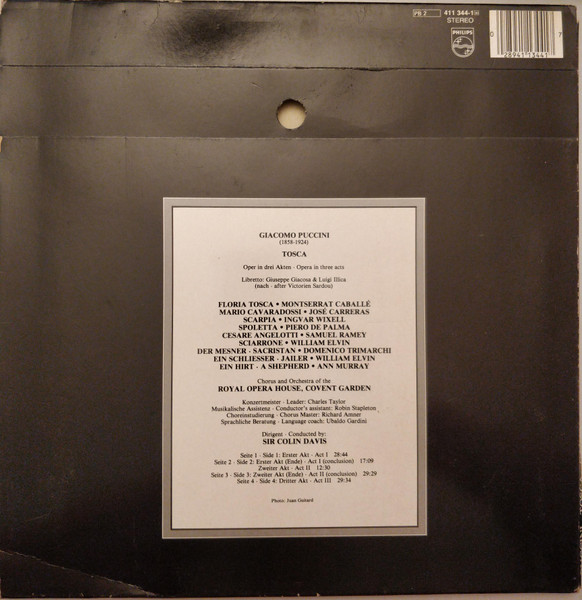Puccini* ' Montserrat CaballÃ© ' JosÃ© Carreras ' Ingvar Wixell ' Sir Colin Davis - Tosca (2xLP, RE)