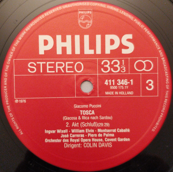 Puccini* ' Montserrat CaballÃ© ' JosÃ© Carreras ' Ingvar Wixell ' Sir Colin Davis - Tosca (2xLP, RE)