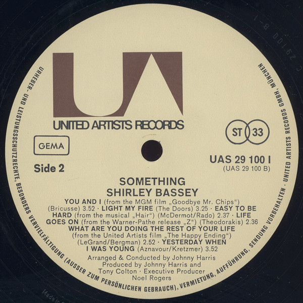Shirley Bassey - “Something” (LP, RE)