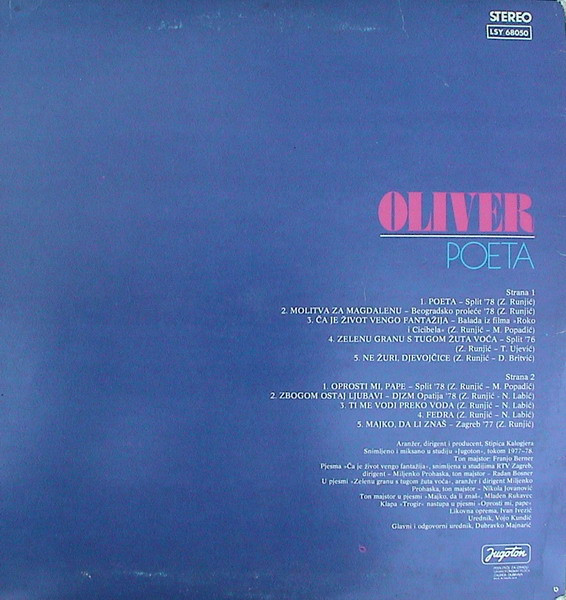 Oliver* - Poeta (LP, Album, RP)