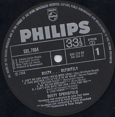 Dusty Springfield - Dusty  ... Definitely (LP, Album)