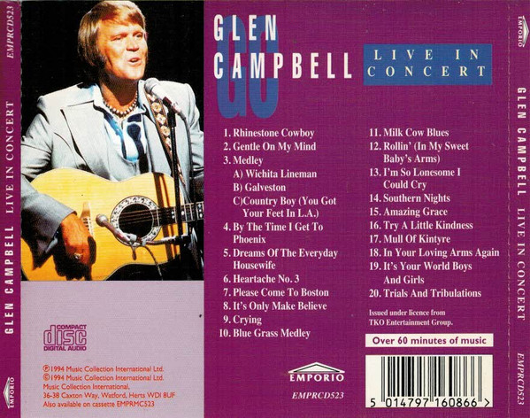 Glen Campbell - Live In Concert (CD, Album)