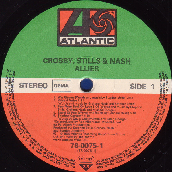 Crosby, Stills & Nash - Allies (LP, Album)