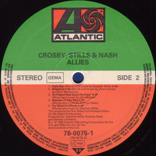 Crosby, Stills & Nash - Allies (LP, Album)