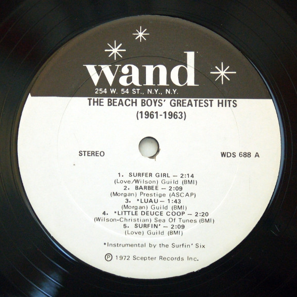 The Beach Boys / The Surfin' Six - The Beach Boys' Greatest Hits (1961-1963) (LP, Comp, Whi)