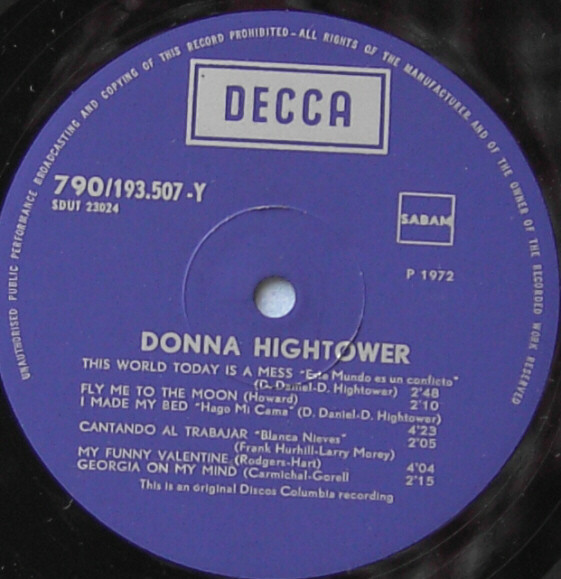 Donna Hightower - This World Today Is A Mess (LP, Album)