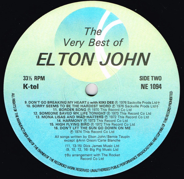 Elton John - The Very Best Of Elton John (LP, Comp, Orl)