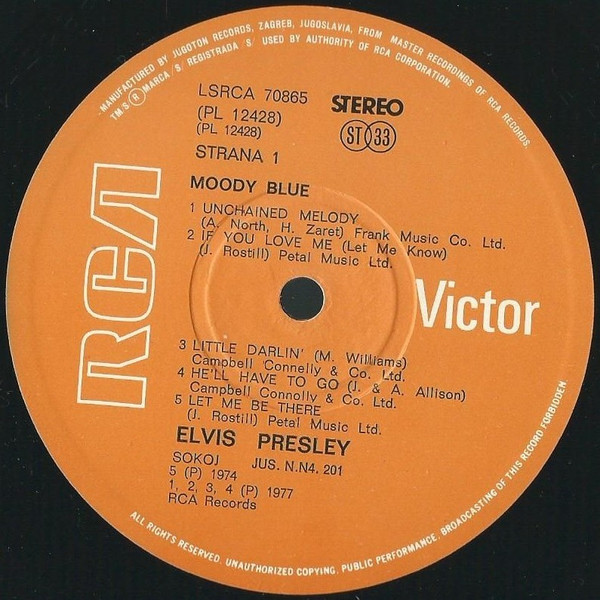 Elvis* - Moody Blue (LP, Album)