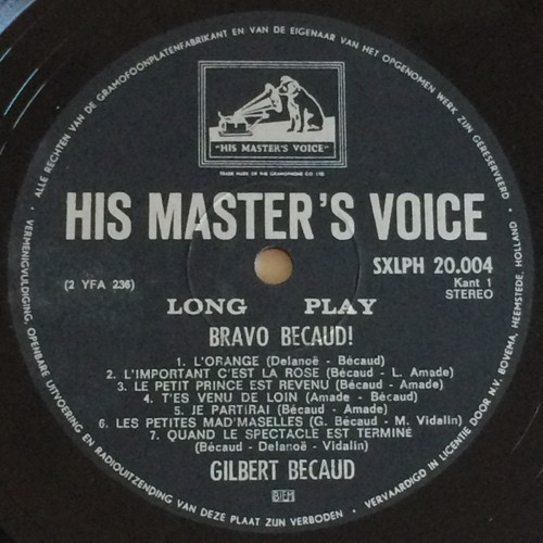 Gilbert Bécaud - Bravo Bécaud! (LP, Comp)