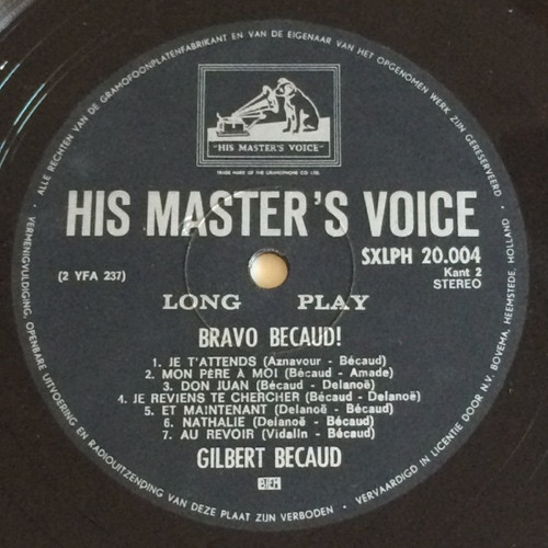 Gilbert Bécaud - Bravo Bécaud! (LP, Comp)