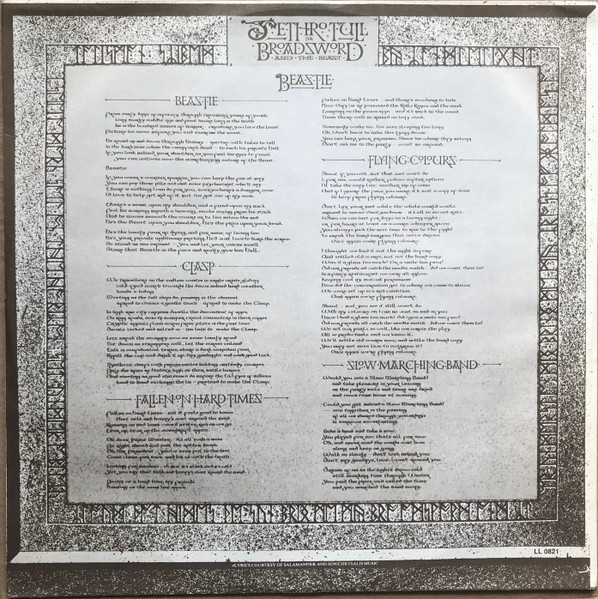 Jethro Tull - The Broadsword And The Beast (LP, Album, RE)