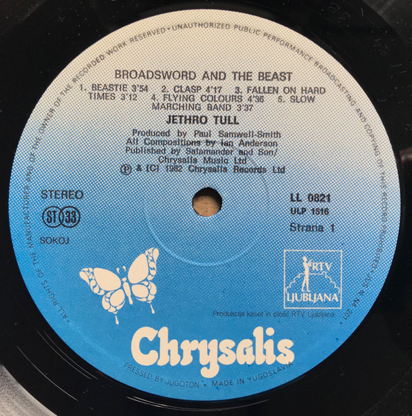 Jethro Tull - The Broadsword And The Beast (LP, Album, RE)