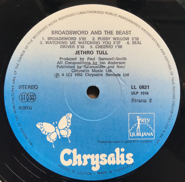 Jethro Tull - The Broadsword And The Beast (LP, Album, RE)