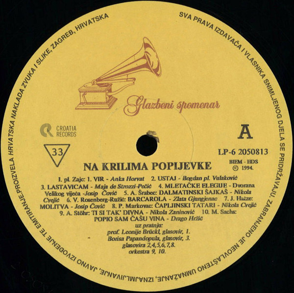 Various - Na Krilima Popijevke (LP, Comp, Mono)