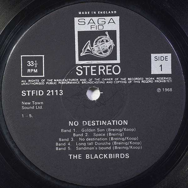The Blackbirds (2) - No Destination (LP, Album, Not)