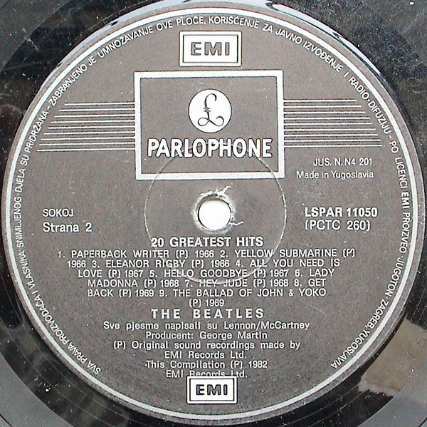 The Beatles - 20 Greatest Hits (LP, Comp)
