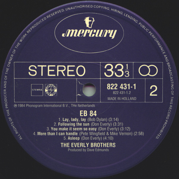 The Everly Brothers* - EB 84 (LP, Album)