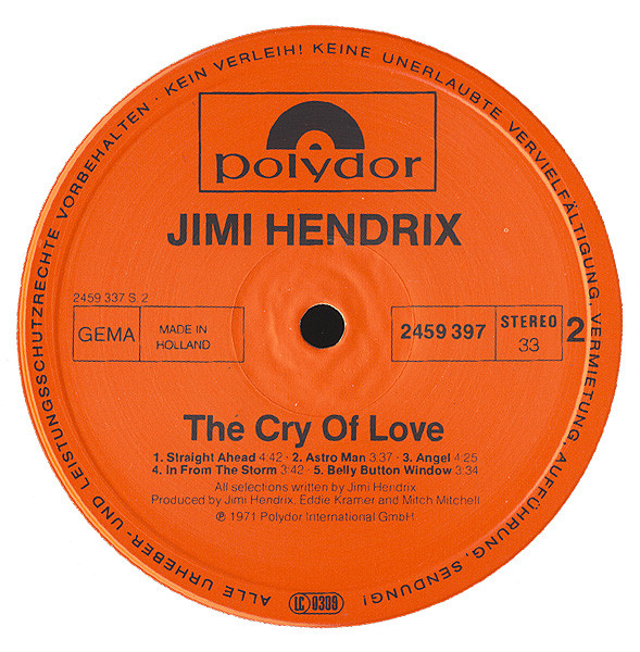 Jimi Hendrix - The Cry Of Love (LP, Album, RE)