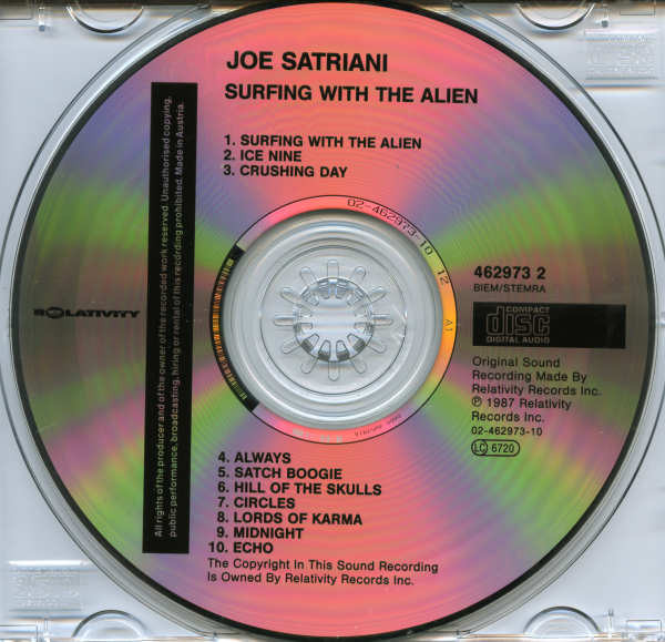 Joe Satriani - Surfing With The Alien (CD, Album, RE)