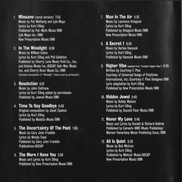 Kurt Elling Featuring Stefon Harris And Laurence Hobgood - Man In The Air (CD, Album, Copy Prot.)