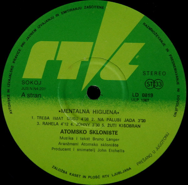Atomsko Sklonište - Mentalna Higijena (LP, Album, RP)