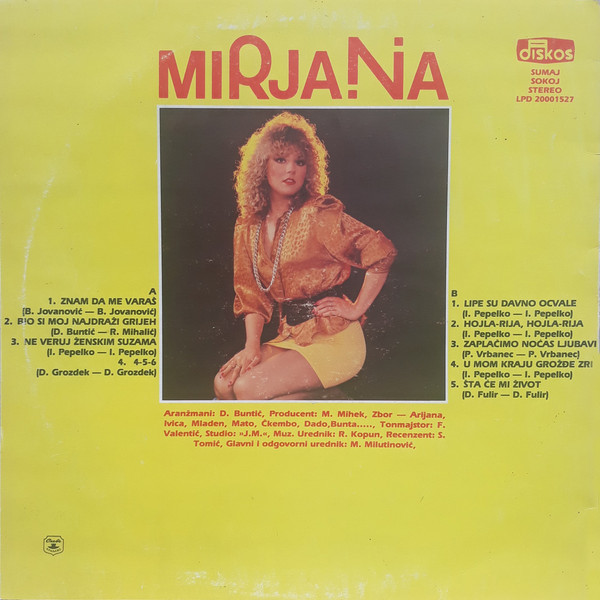Mirjana* - Znam Da Me Varaš (LP, Album)