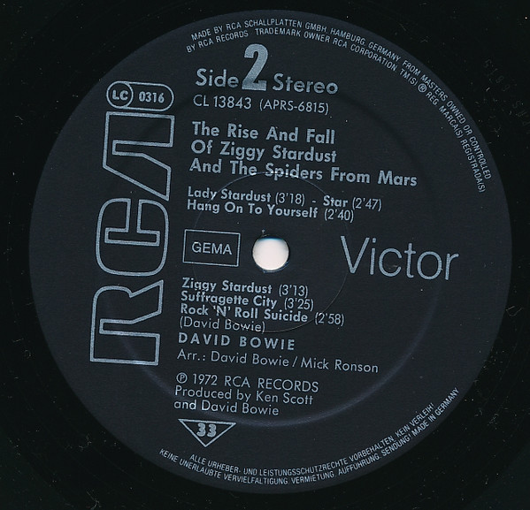 David Bowie - The Rise And Fall Of Ziggy Stardust And The Spiders From Mars (LP, Album, RE)