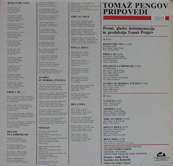 Tomaž Pengov - Pripovedi (LP, Album)